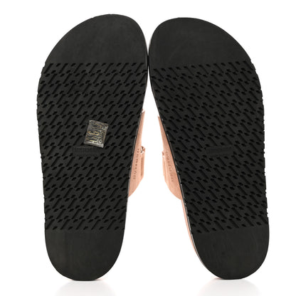 Hermes Suede Goatskin Womens Chypre Sandals 39.5 Nude 5 of 12