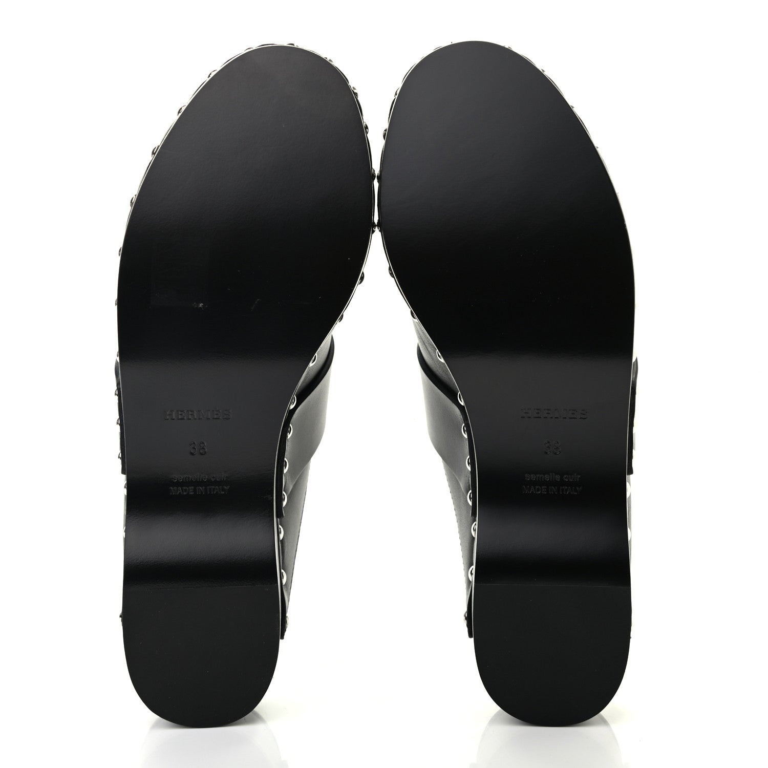 Hermes Calfskin Calya Mules 36 Black 5 of 8