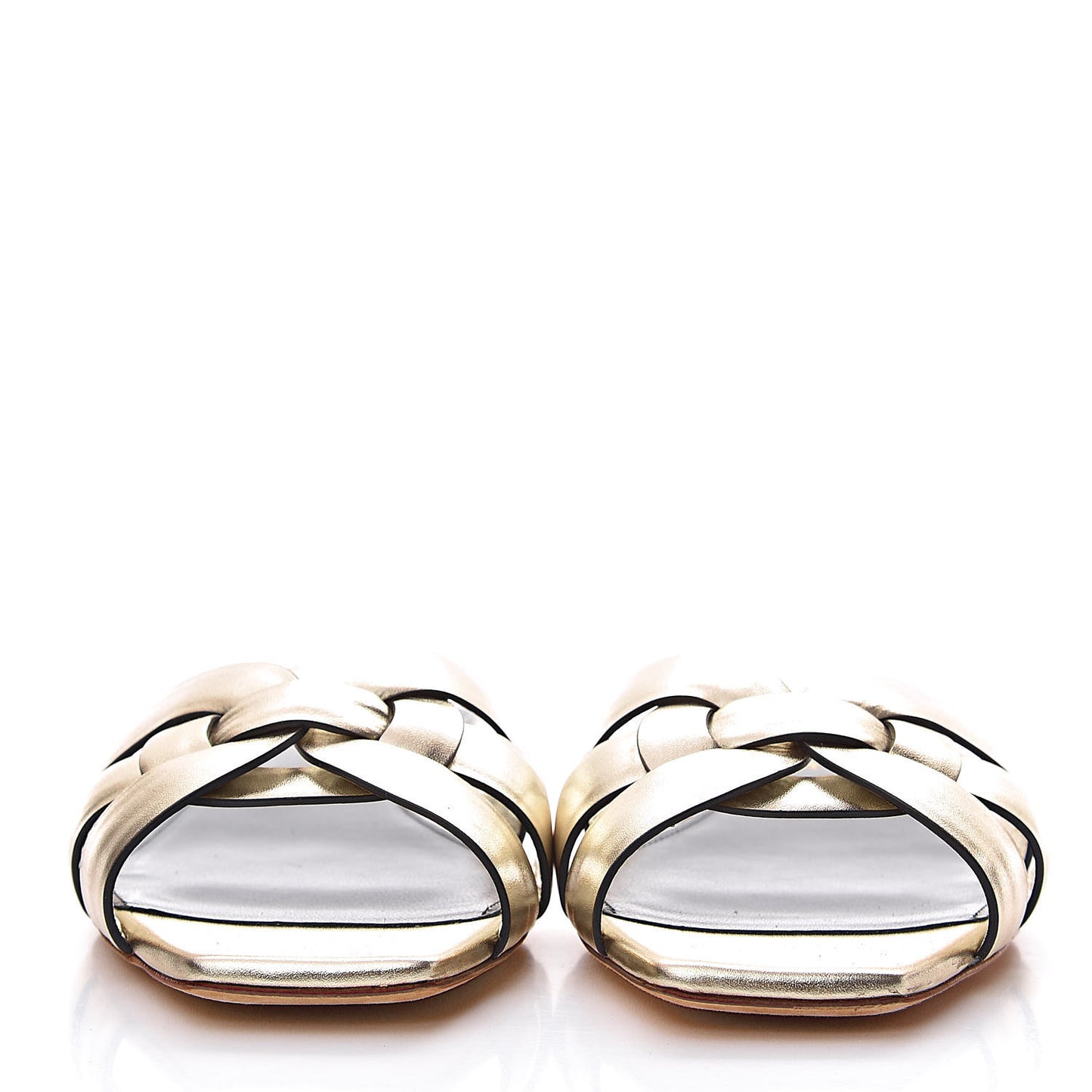 Calfskin Tribute 05 Slide Sandals 37.5 Gold