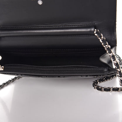 Chanel Patent Quilted Wallet On Chain WOC Black 5 of 8