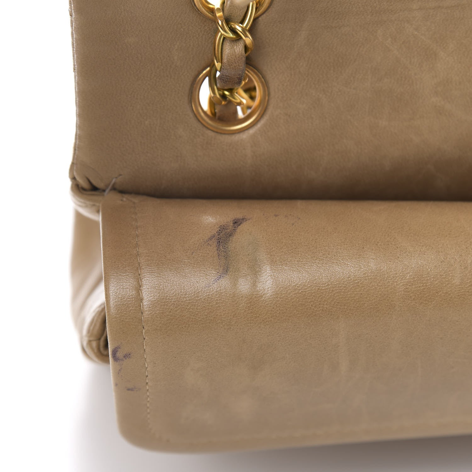 Chanel Lambskin Quilted Medium Double Flap Beige 9 of 22