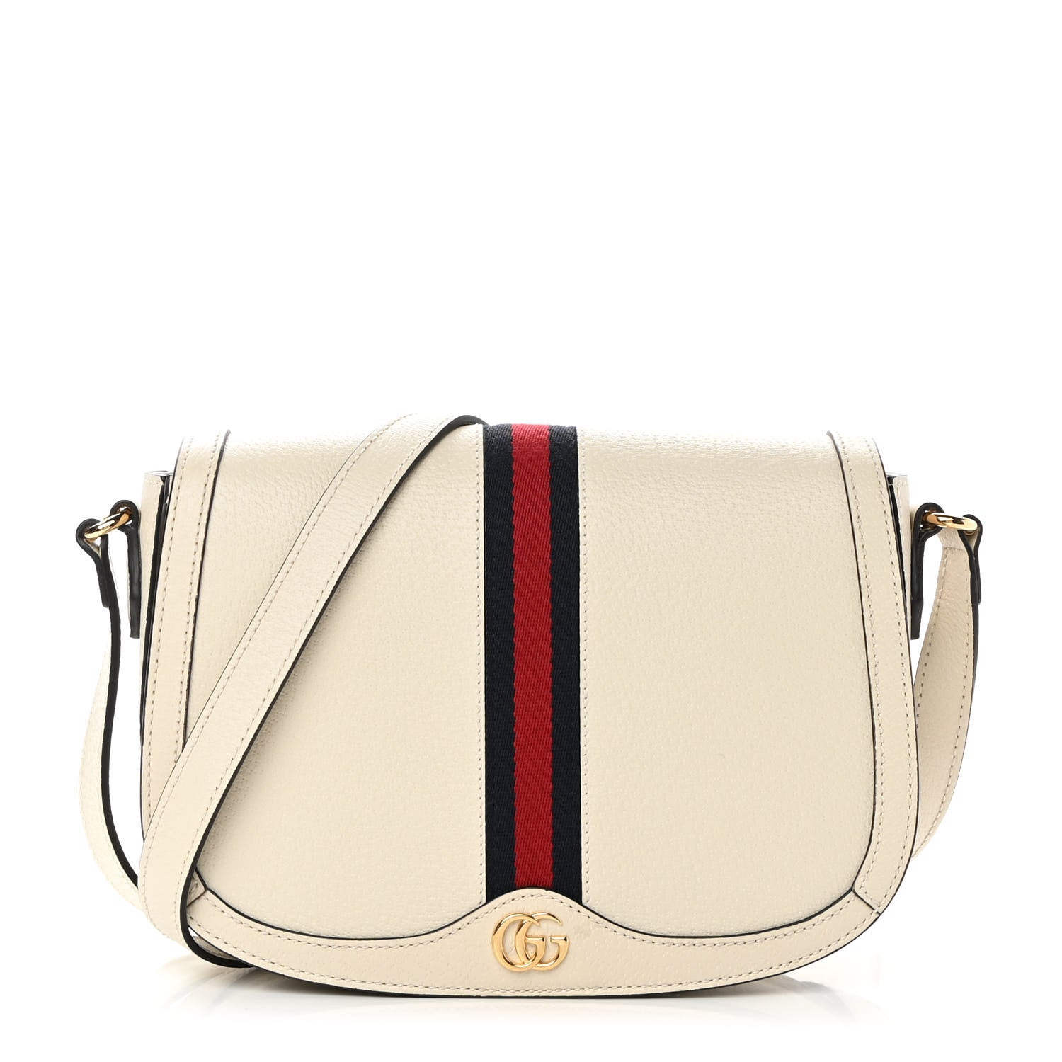 Gucci Textured Calfskin Small Ophidia Flap Messenger Bag Mystic White 1 of 12