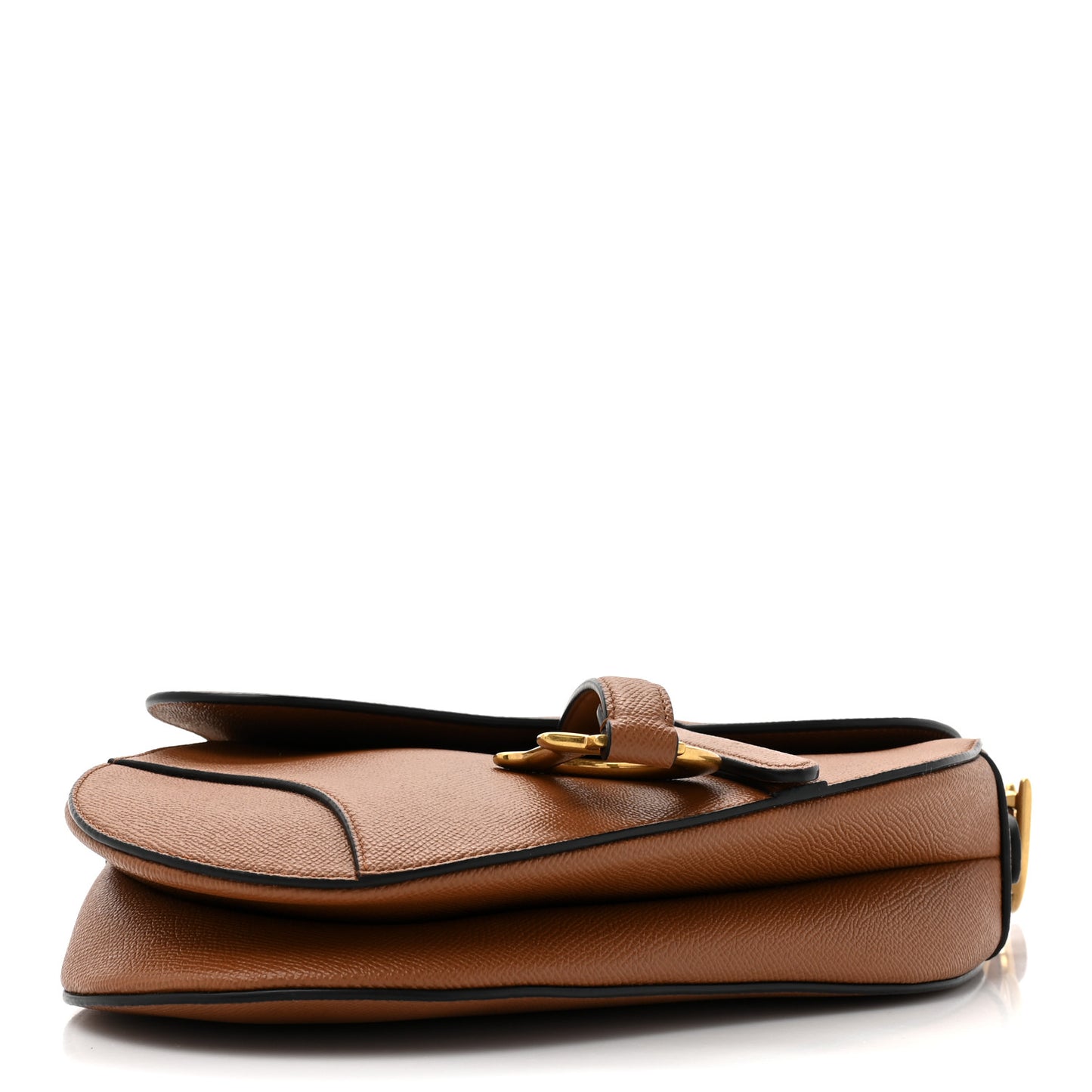 Grained Calfskin Saddle Bag Camello