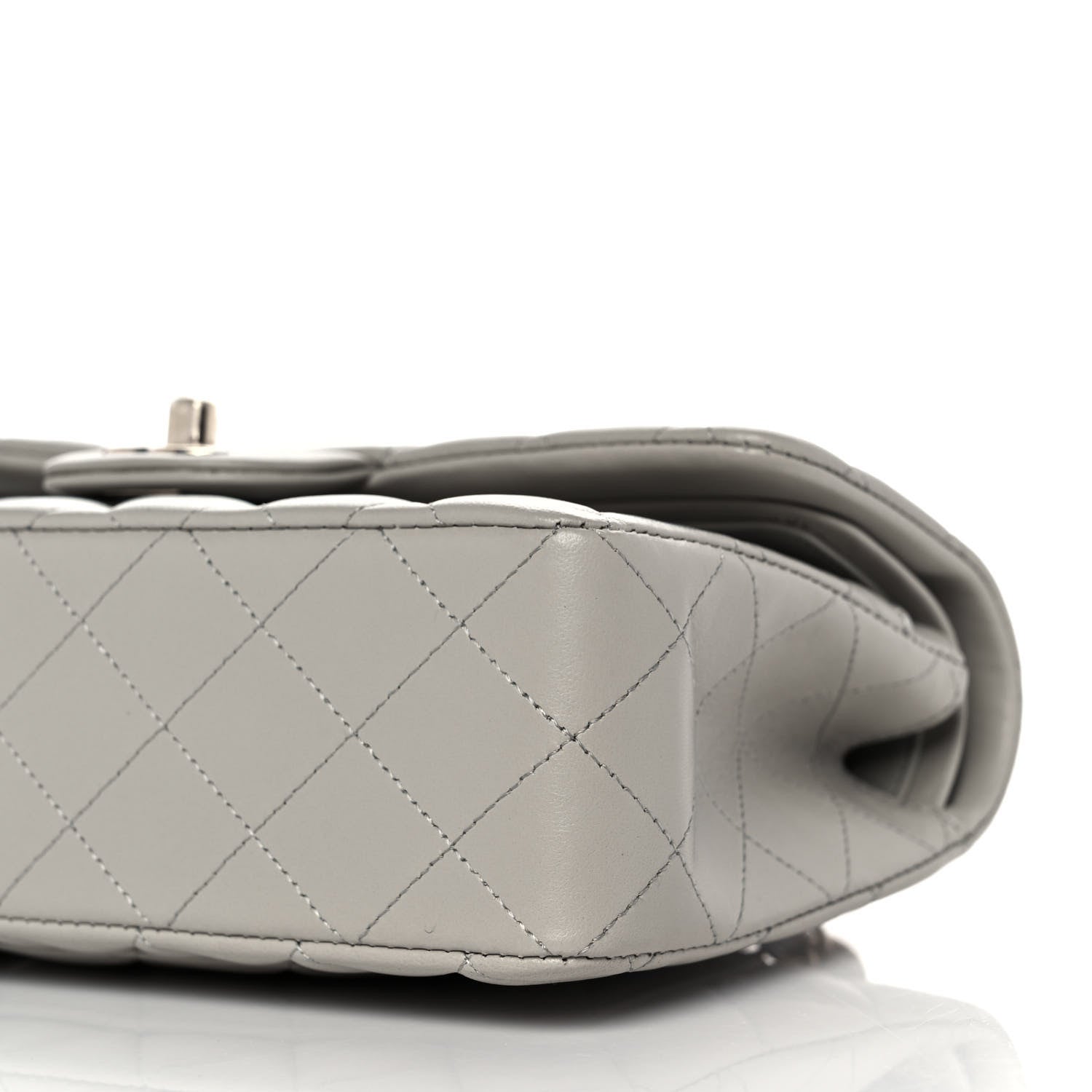Chanel Lambskin Quilted Small Double Flap Grey 9 of 10