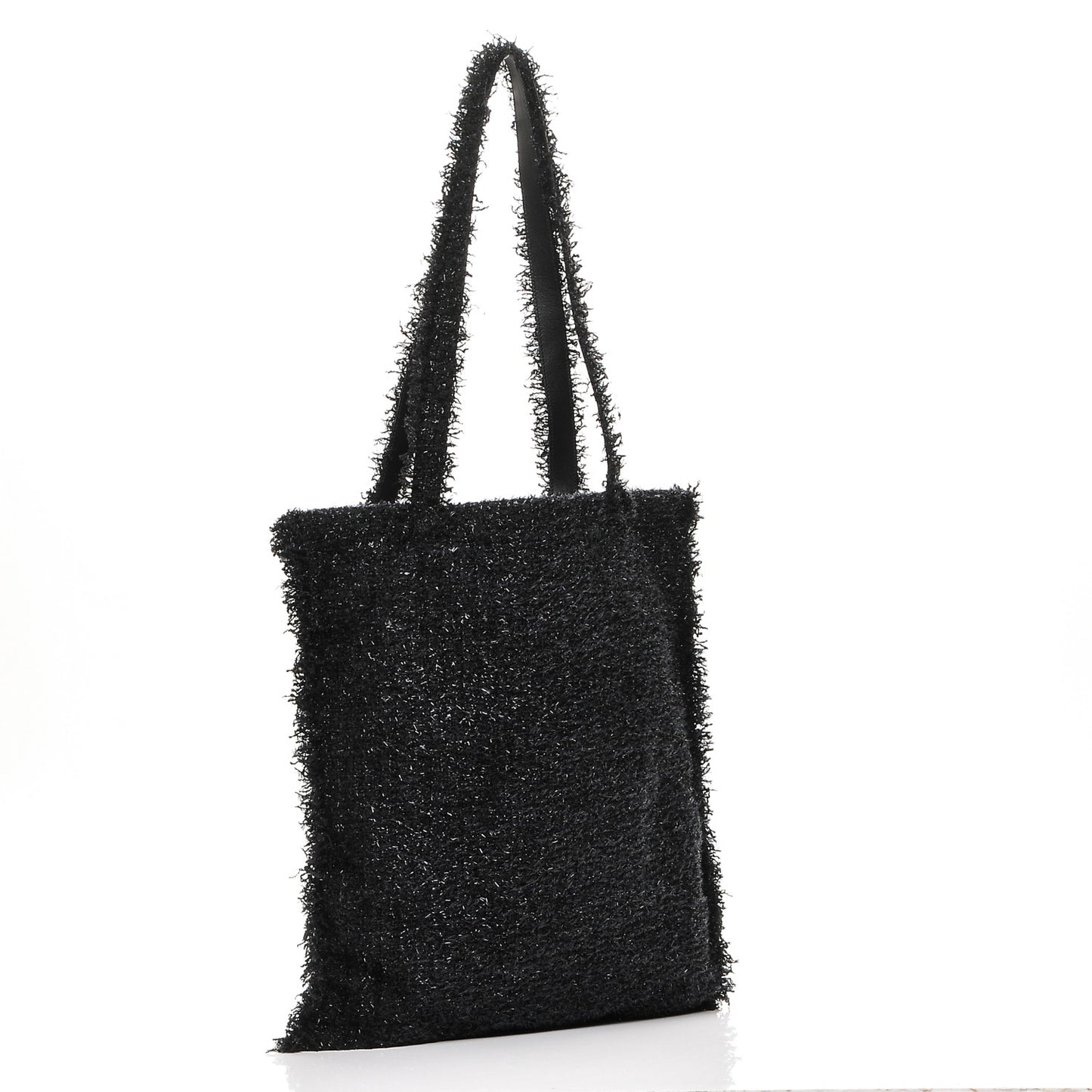 Tweed Resin Strass Shopping In Fabrics Tote Black