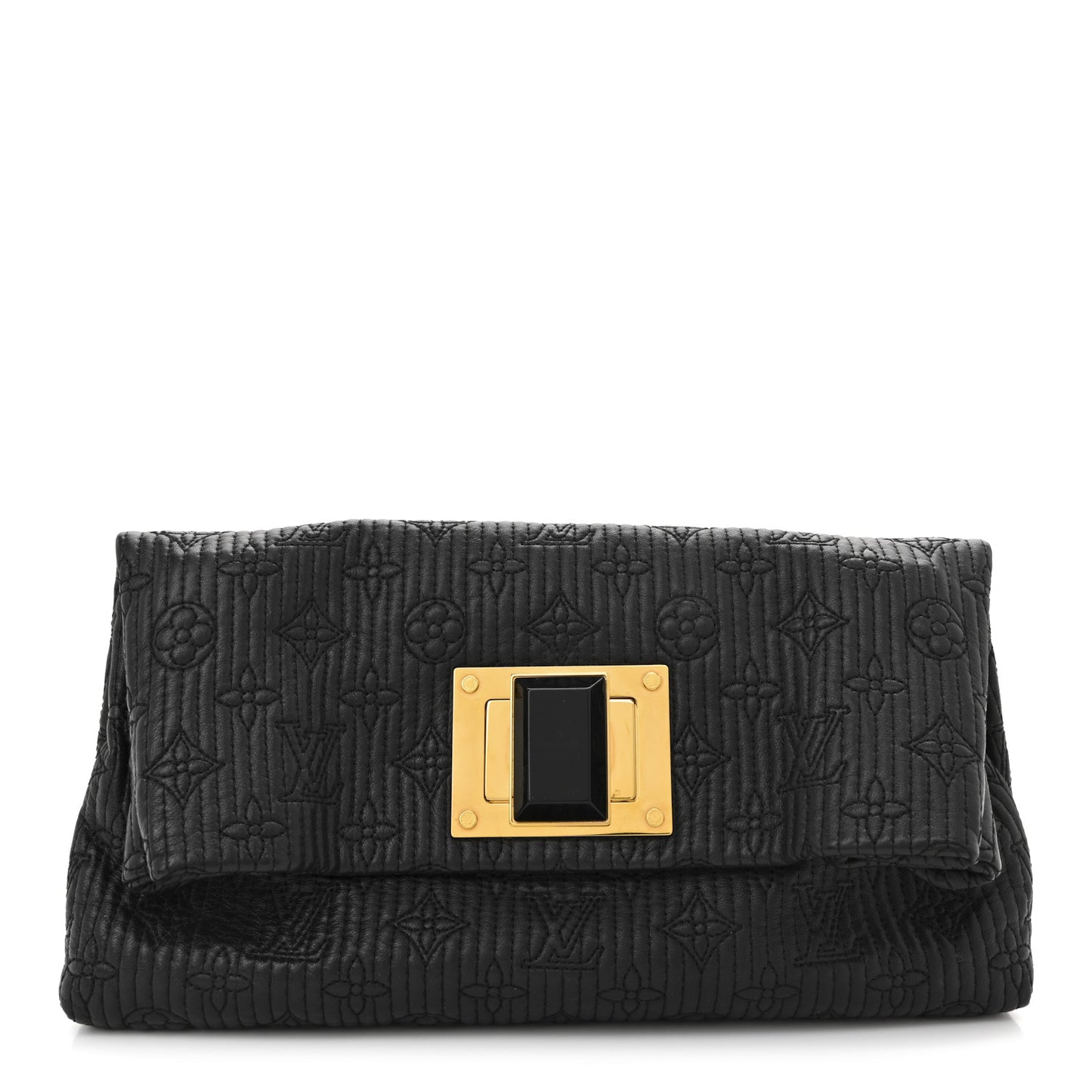 Calfskin Quilted Monogram Altair Clutch Black