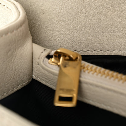 Saint Laurent Sheepskin Matelasse Chevron Monogram Medium College Bag Crema Soft 13 of 15