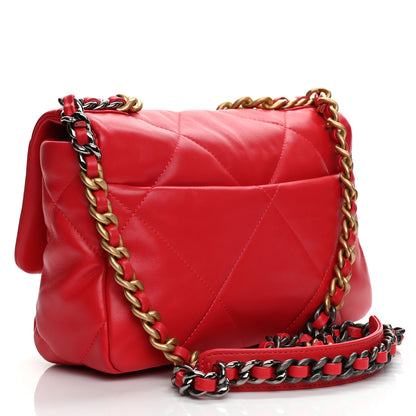 Chanel Lambskin Quilted Medium Chanel 19 Flap Red 2 of 10