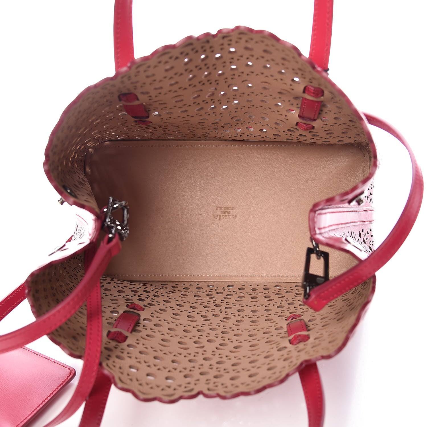 Alaia Calfskin Vienne Wave Mina 25 Bag Framboise 5 of 8
