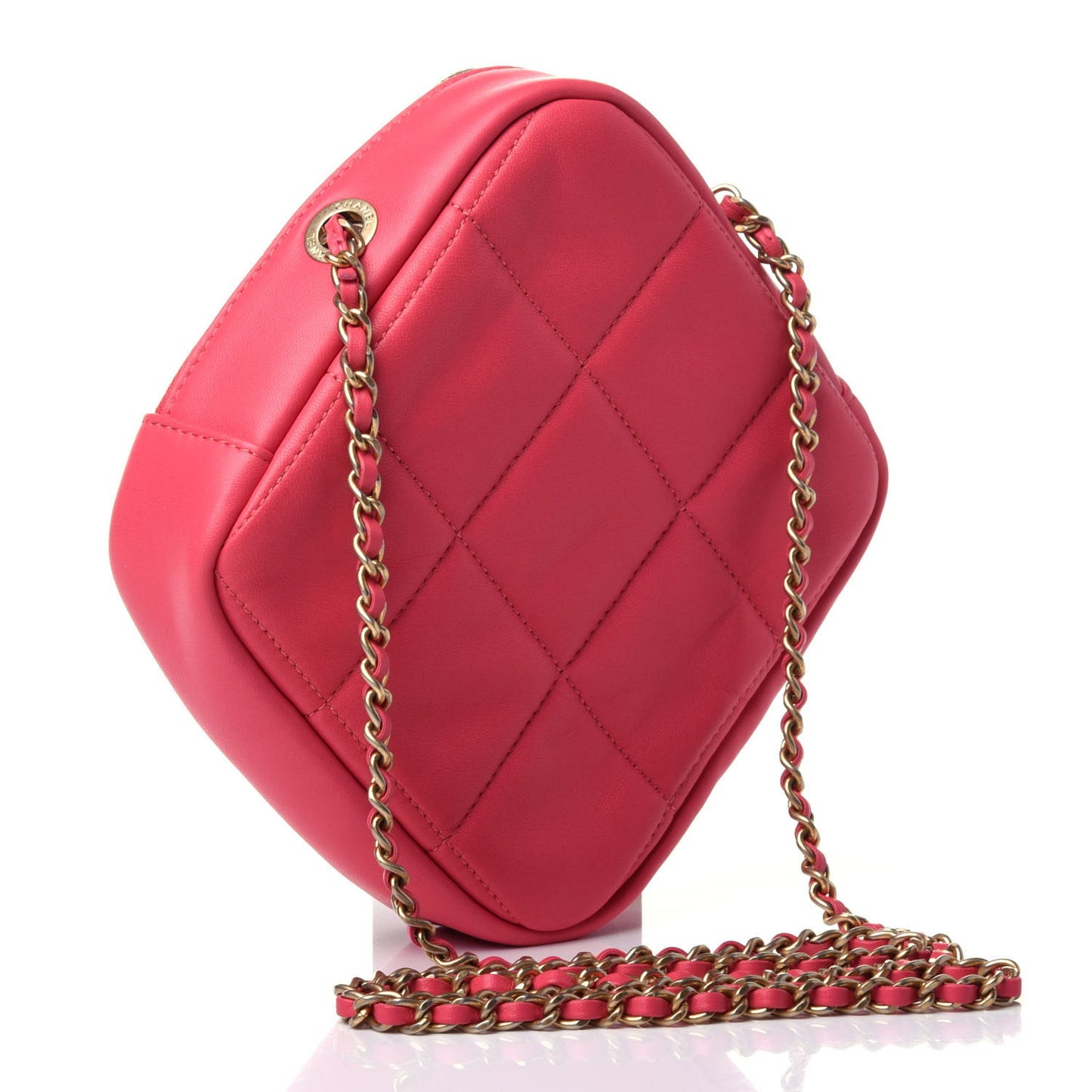 Lambskin Quilted Clutch With Chain Bag Pink