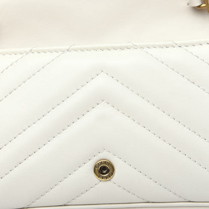 Gucci Calfskin Matelasse Super Mini GG Marmont Shoulder Bag White 9 of 11