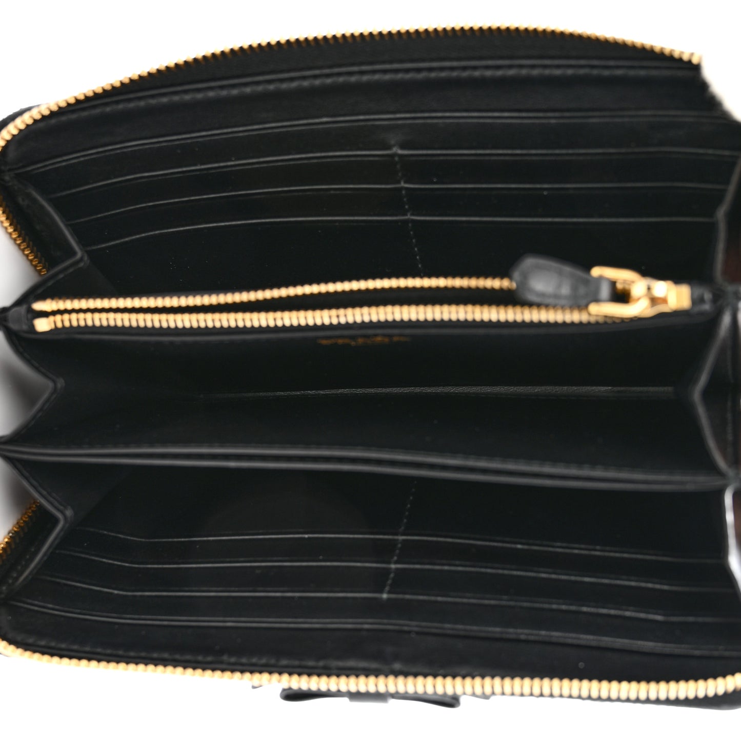 Vitello Move Bow Zip Around Wallet Black