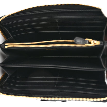 Prada Vitello Move Bow Zip Around Wallet Black 5 of 10
