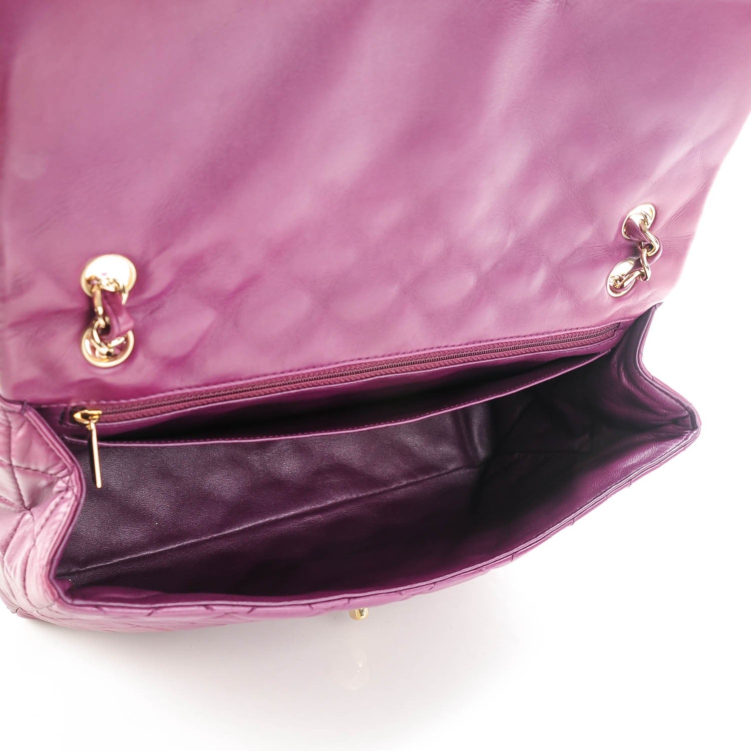 Chanel Washed Lambskin Quilted Maxi Single Flap Purple 5 of 8