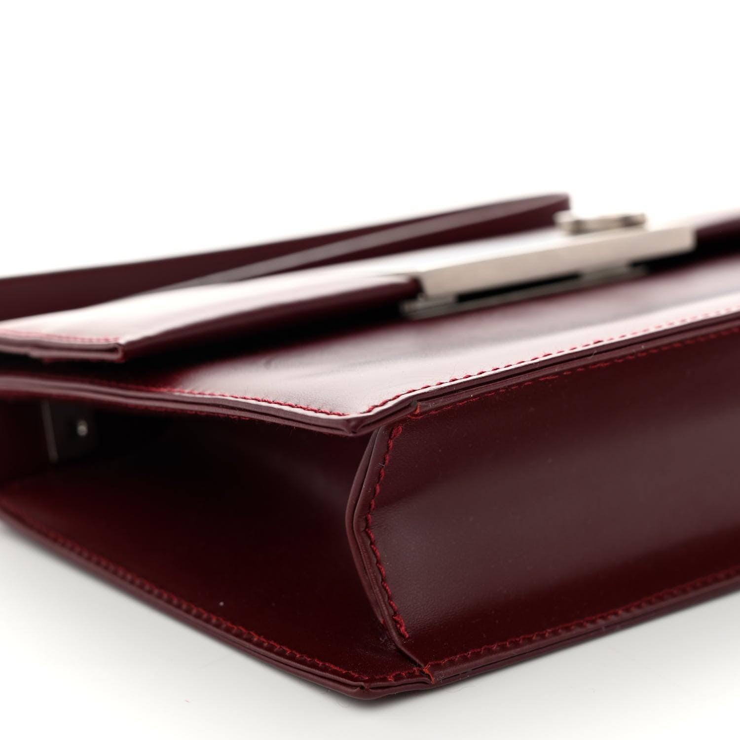 Salvatore Ferragamo Calfskin Gancio Shoulder Bag Burgundy 8 of 11