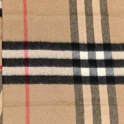 Burberry Cashmere Giant Check Fringe Scarf Archive Beige 3 of 5