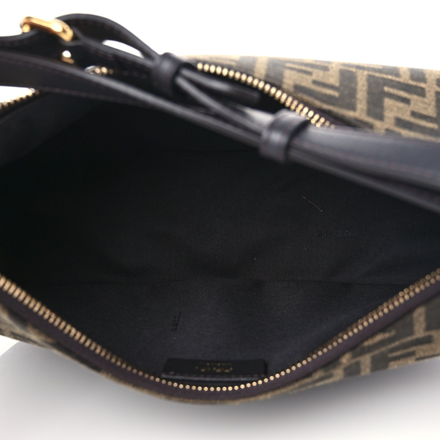 Fendi Fabric Jacquard Vitello Grace FF 1974 Small Fendigraphy Hobo Bag Tobacco Moro Ebano 4 of 9