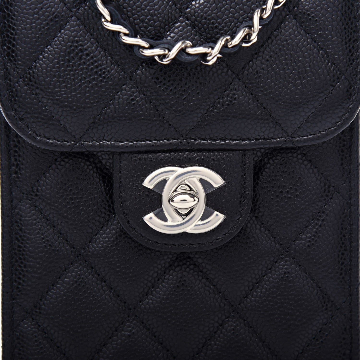 Chanel Caviar Quilted Classic Phone Holder Black 11 of 12