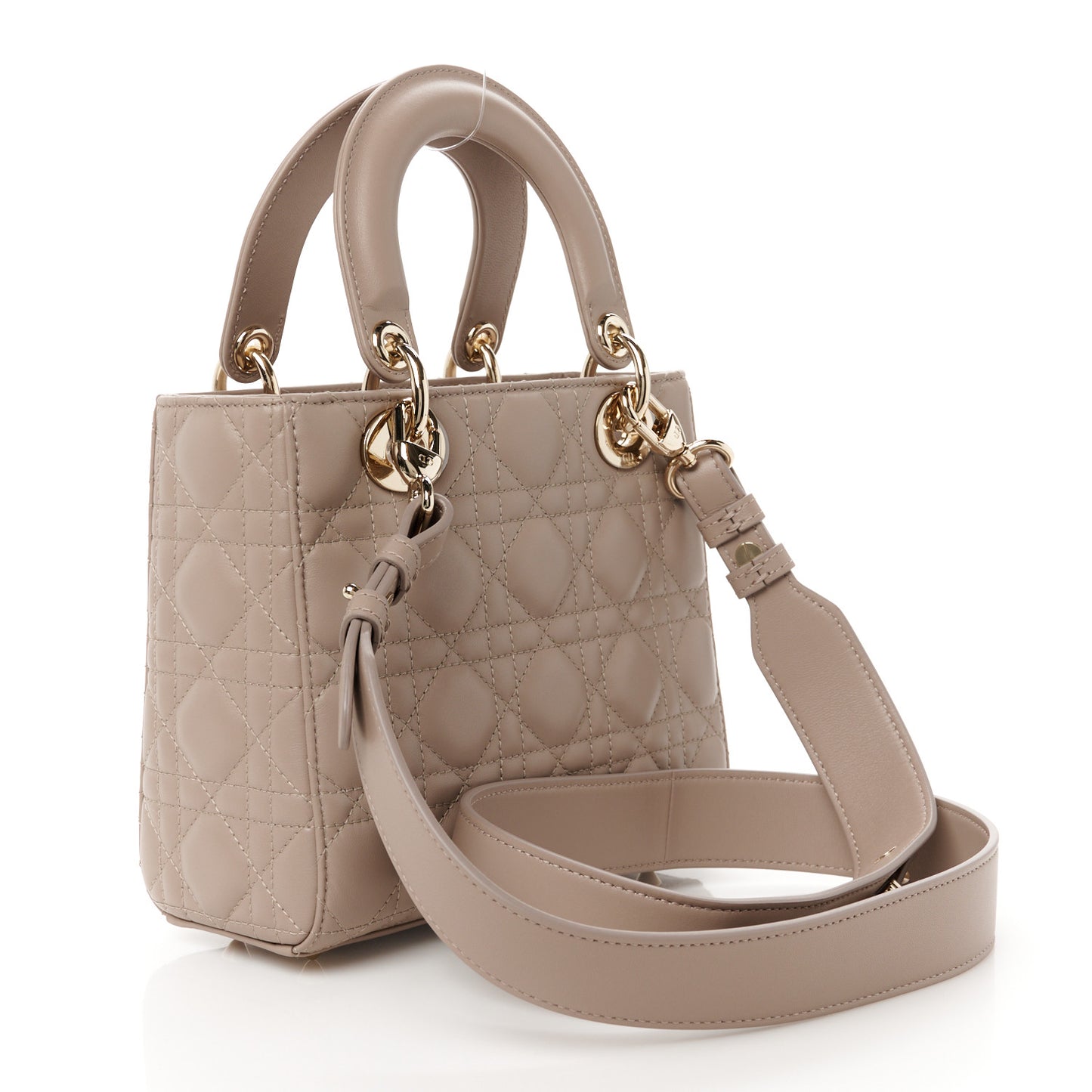 Lambskin Cannage Small My ABCDior Lady Dior Taupe