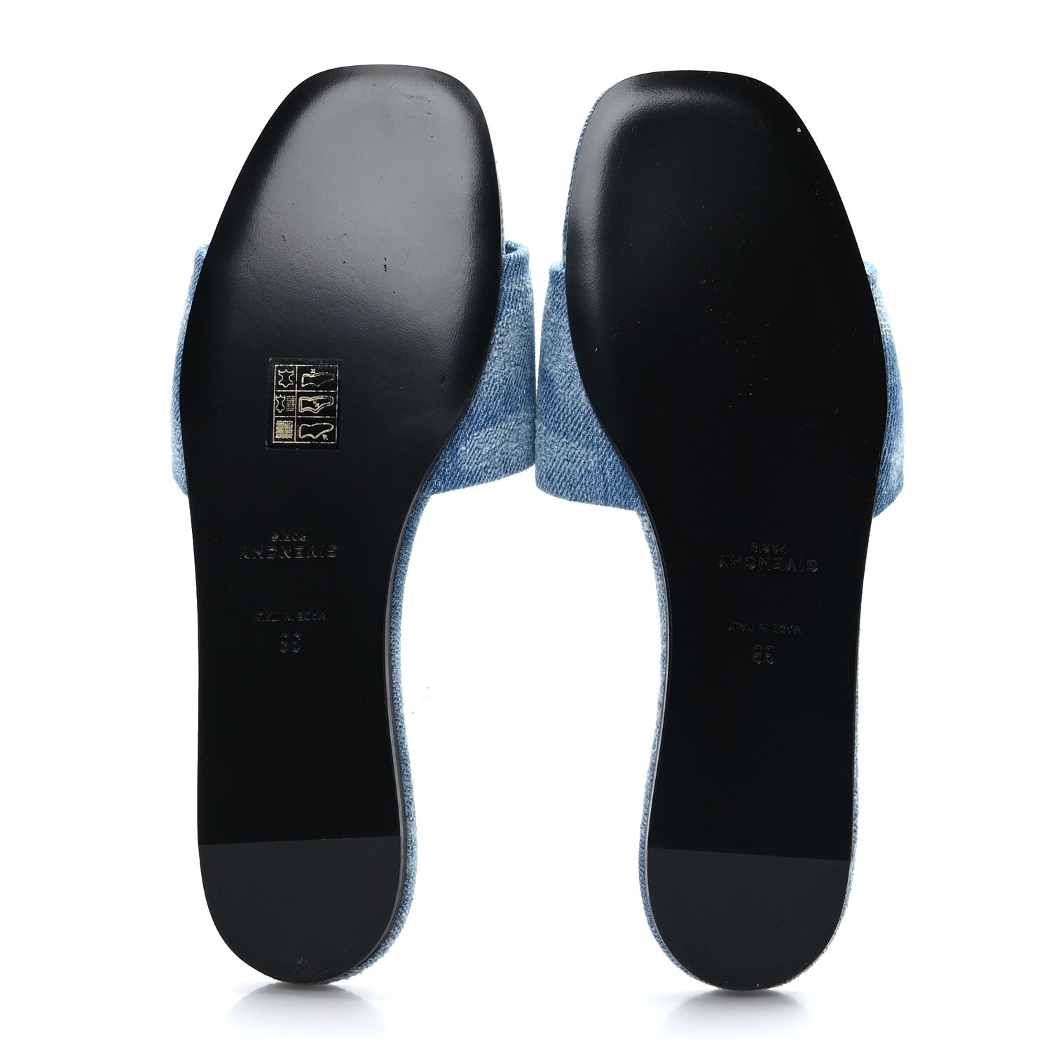 Givenchy Denim 4G Plaque Flat Sandals 38 Blue 5 of 8