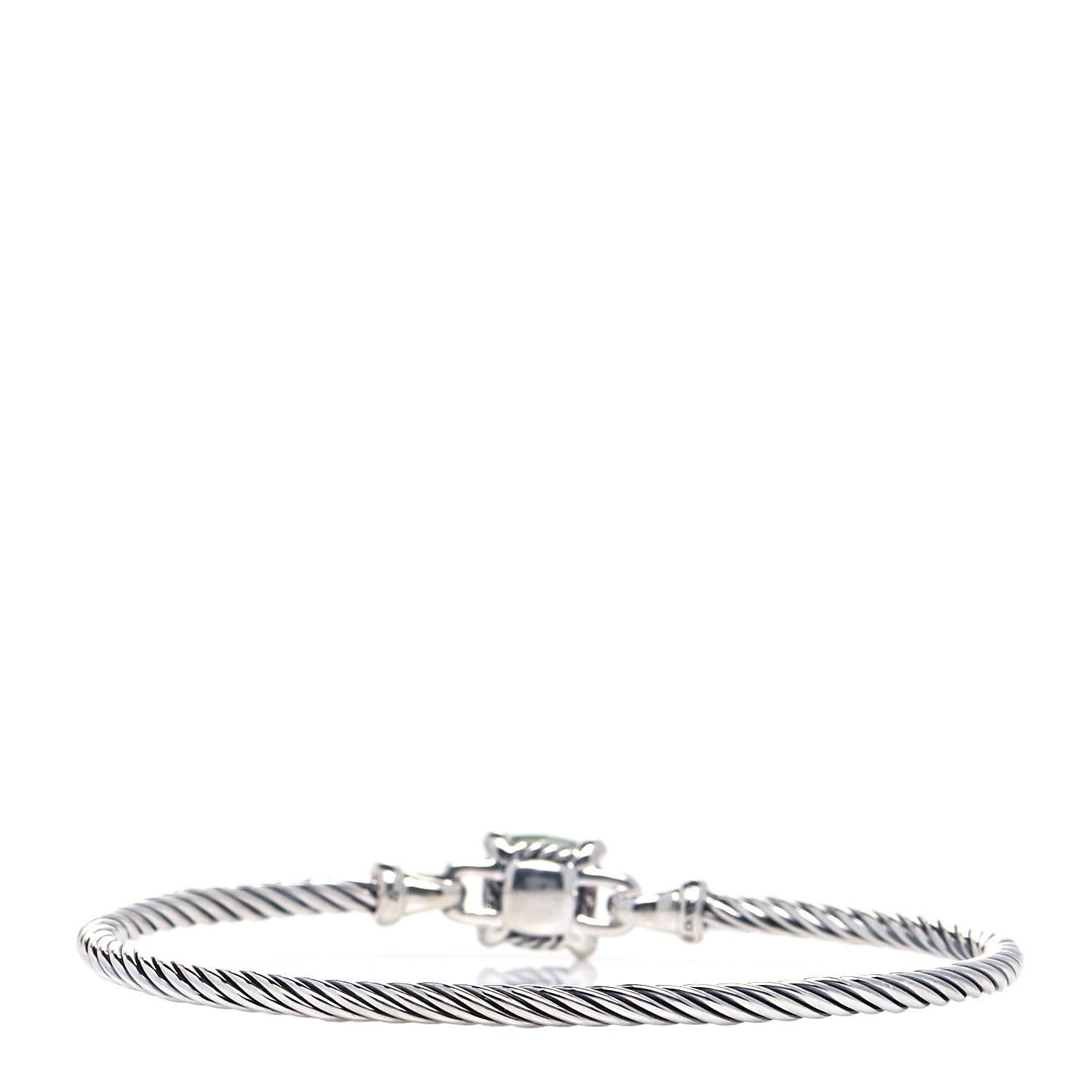David Yurman Sterling Silver Prasiolite Diamond 8mm Chatelaine Bracelet 6 of 12