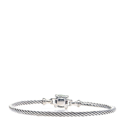 David Yurman Sterling Silver Prasiolite Diamond 8mm Chatelaine Bracelet 6 of 12