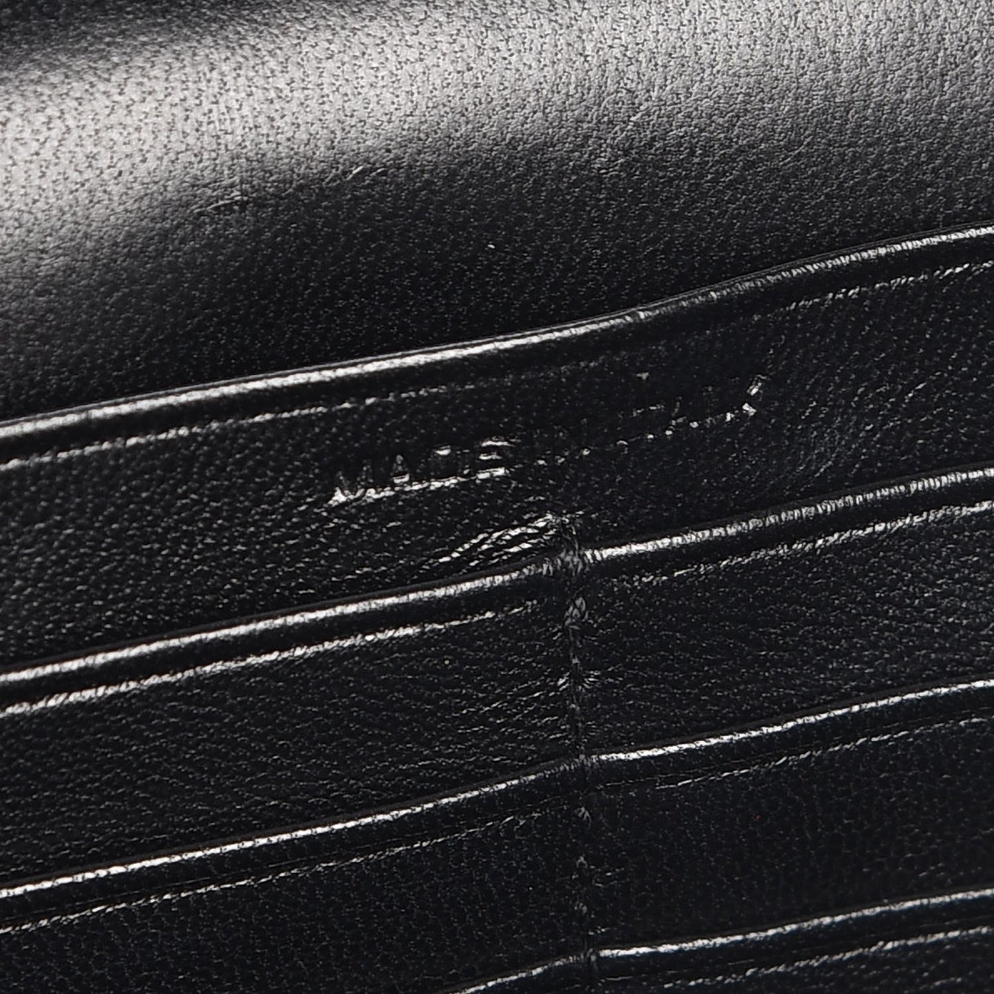Calfskin Crocodile Embossed Monogram Chain Wallet Black