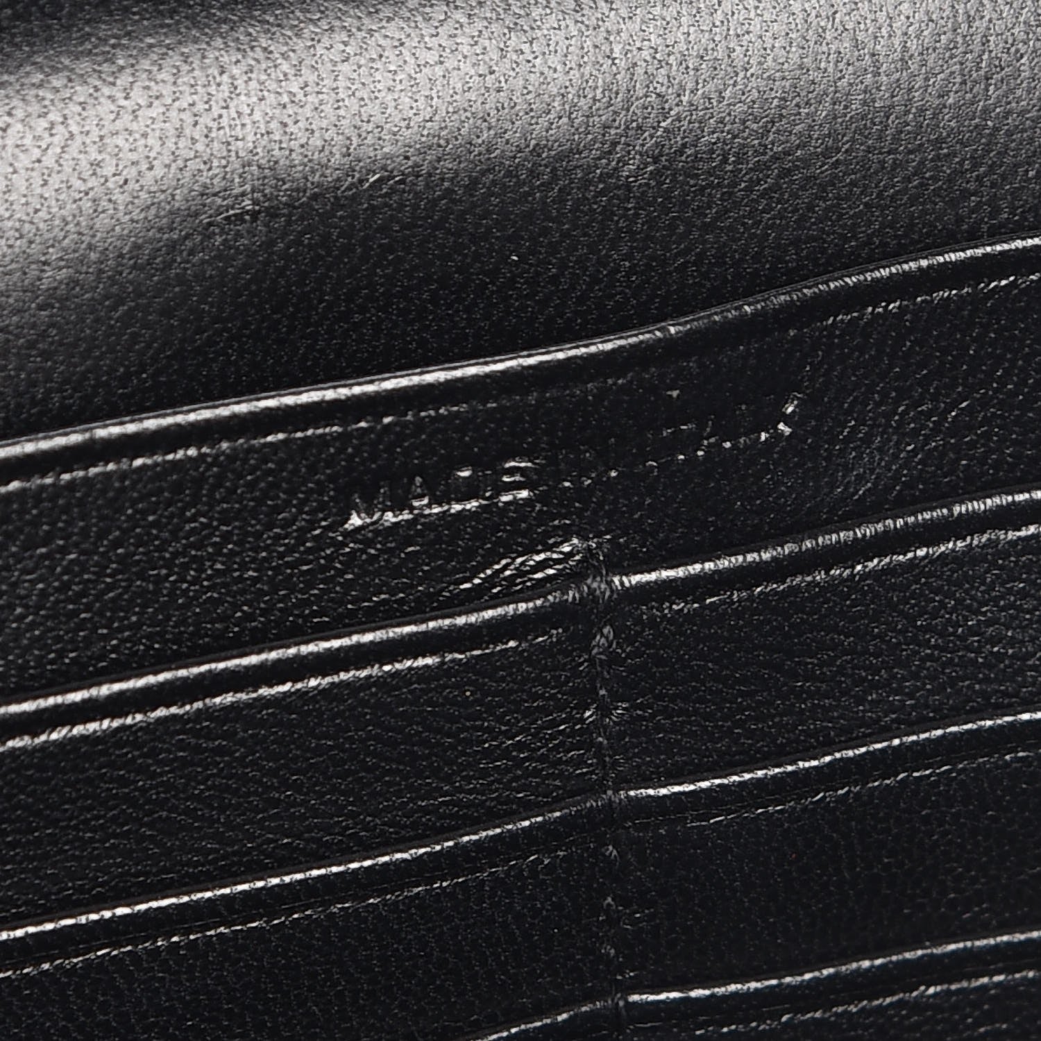 Saint Laurent Calfskin Crocodile Embossed Monogram Chain Wallet Black 7 of 7