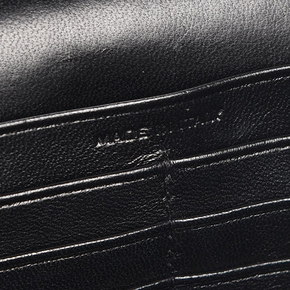 Saint Laurent Calfskin Crocodile Embossed Monogram Chain Wallet Black 7 of 7