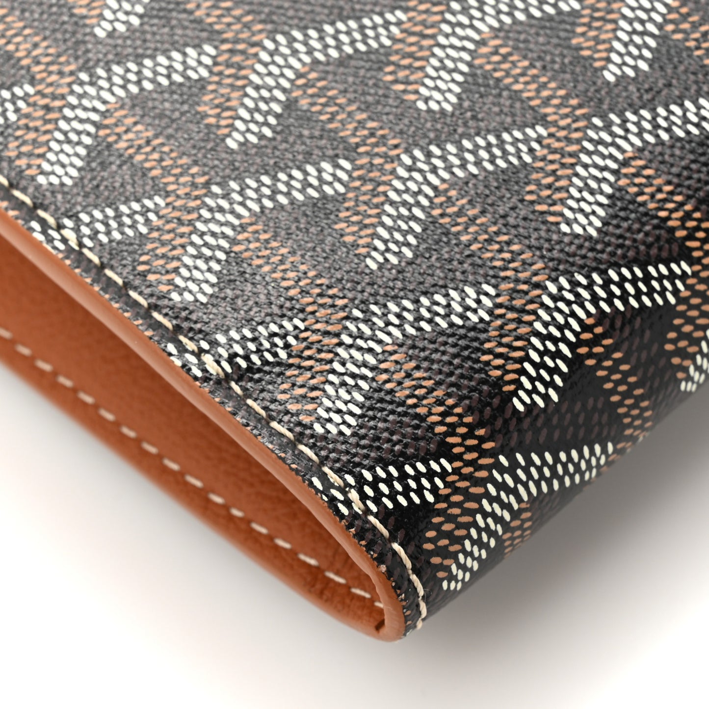Goyardine Calfskin Chypre Wallet Pouch Black Gold