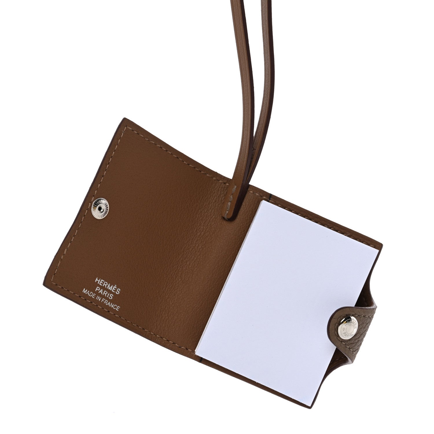 Hermes Togo Swift Verso Ulysse Nano Bag Charm Etoupe Alezan 3 of 5