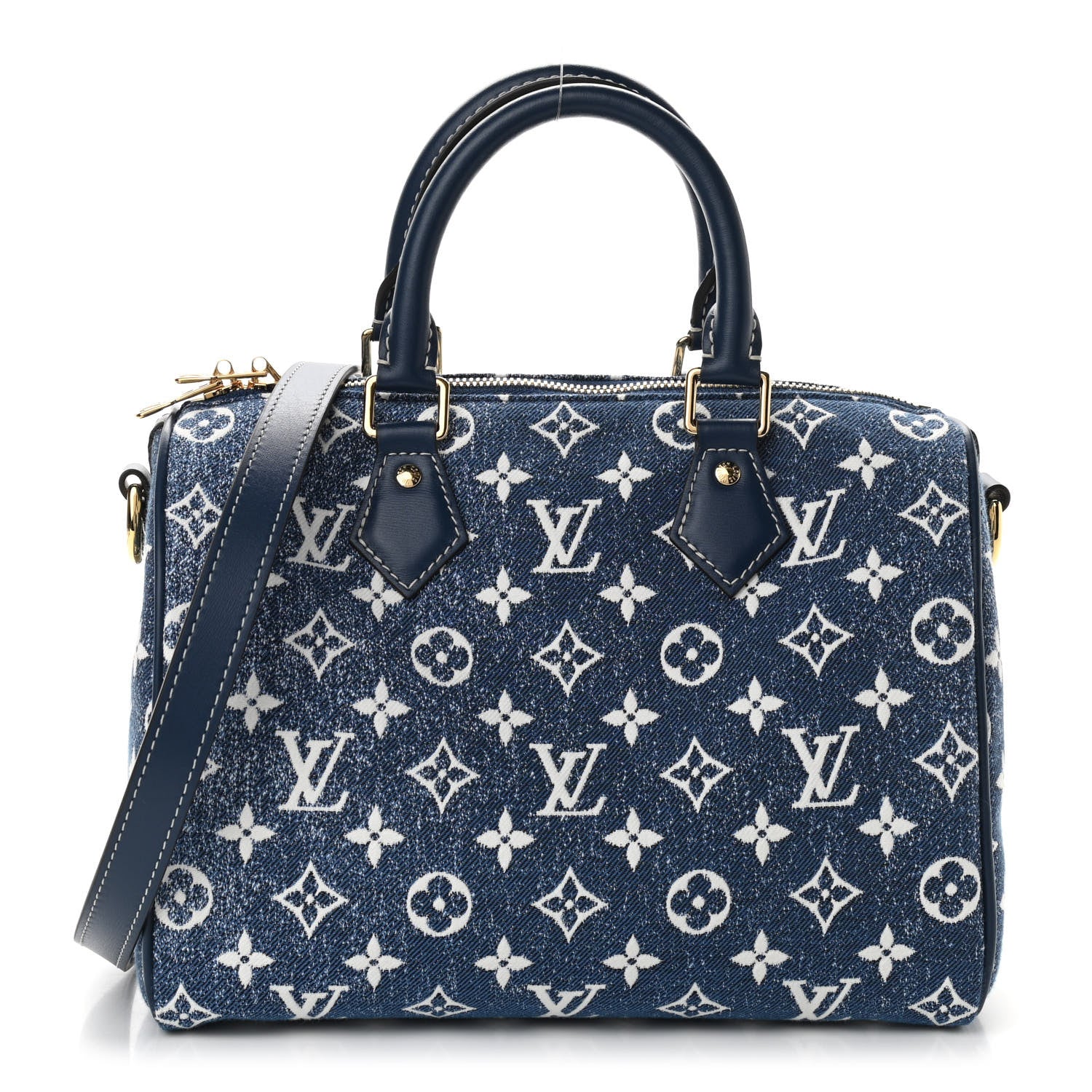 Louis Vuitton Monogram Jacquard Denim Speedy Bandouliere 25 Bleu 1 of 10