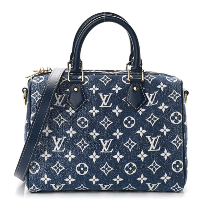 Louis Vuitton Monogram Jacquard Denim Speedy Bandouliere 25 Bleu 1 of 10
