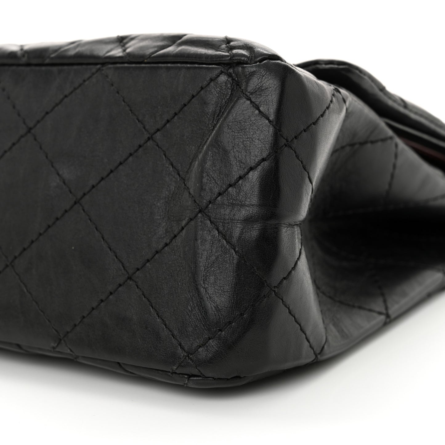 Aged Calfskin Quilted 2.55 Reissue 227 Flap Black