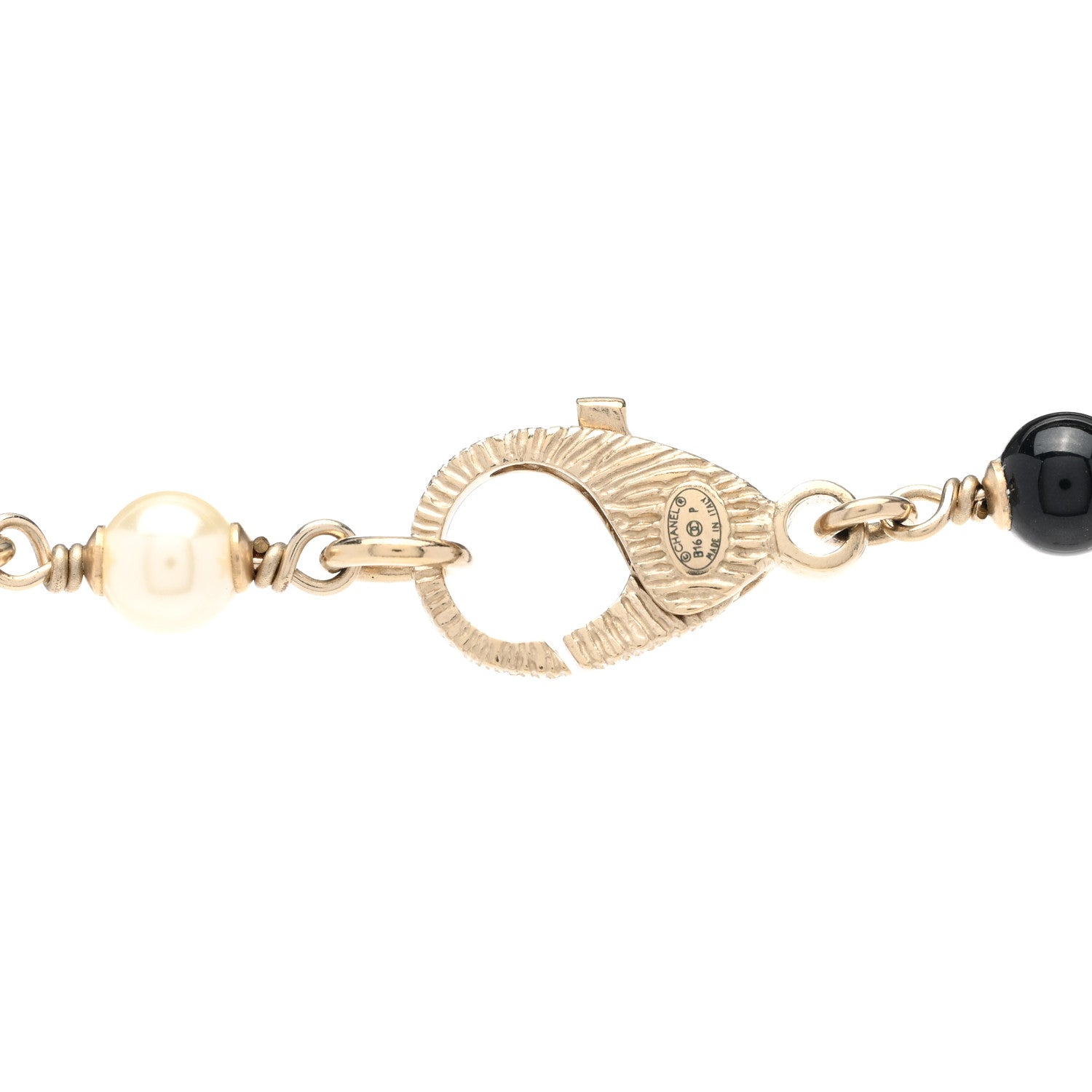 Chanel Pearl Beaded Crystal CC Long Necklace Black Silver 5 of 7