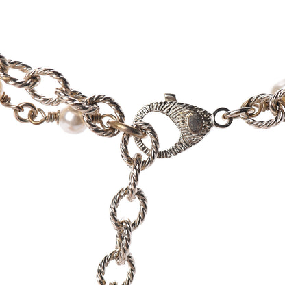 Chanel Graduated Pearl CC Long Necklace Light Gold 5 of 5