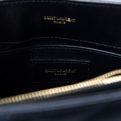 Saint Laurent Calfskin Y Quilted Monogram Small Loulou Chain Satchel Black 9 of 12