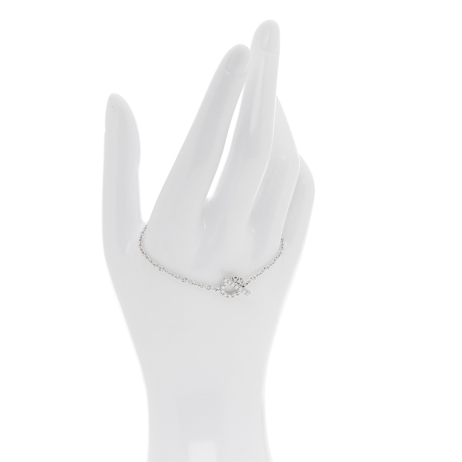 Hermes 18K White Gold Diamond Finesse Bracelet SH 2 of 5