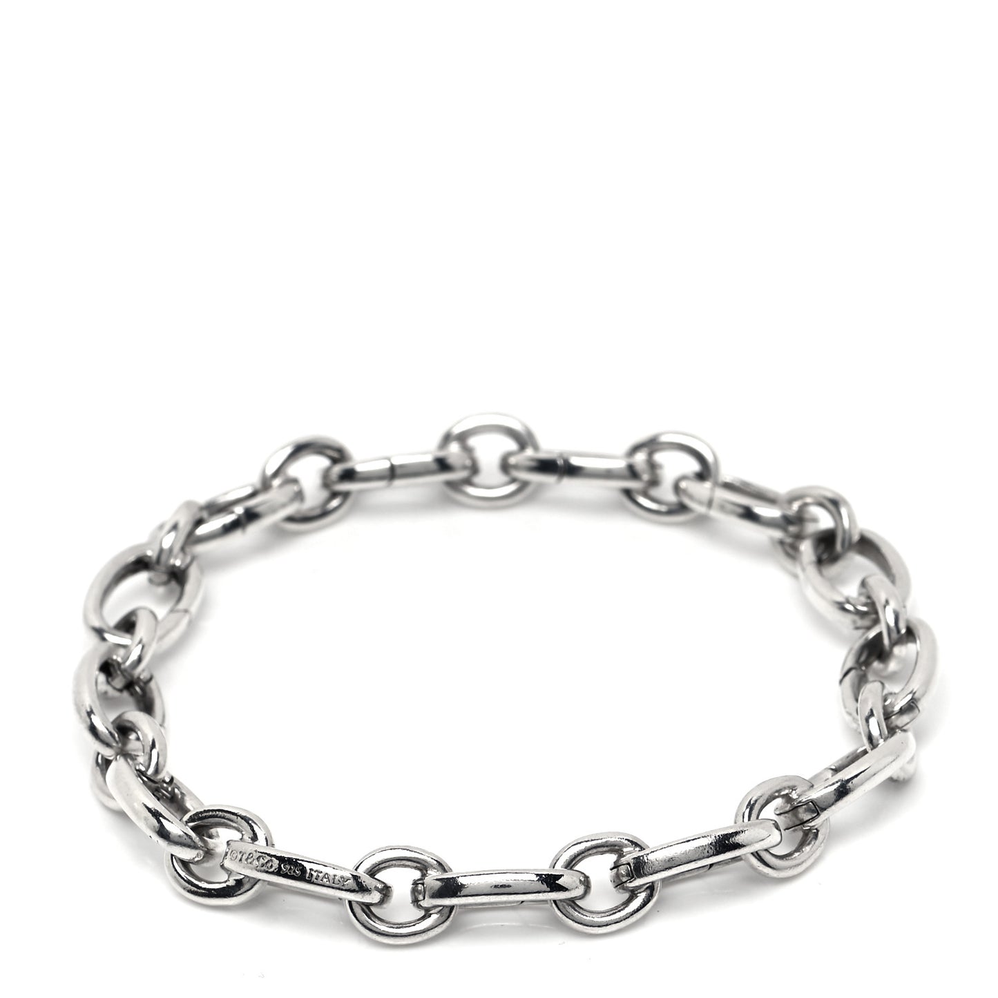 Sterling Silver Oval Clasping Link Bracelet
