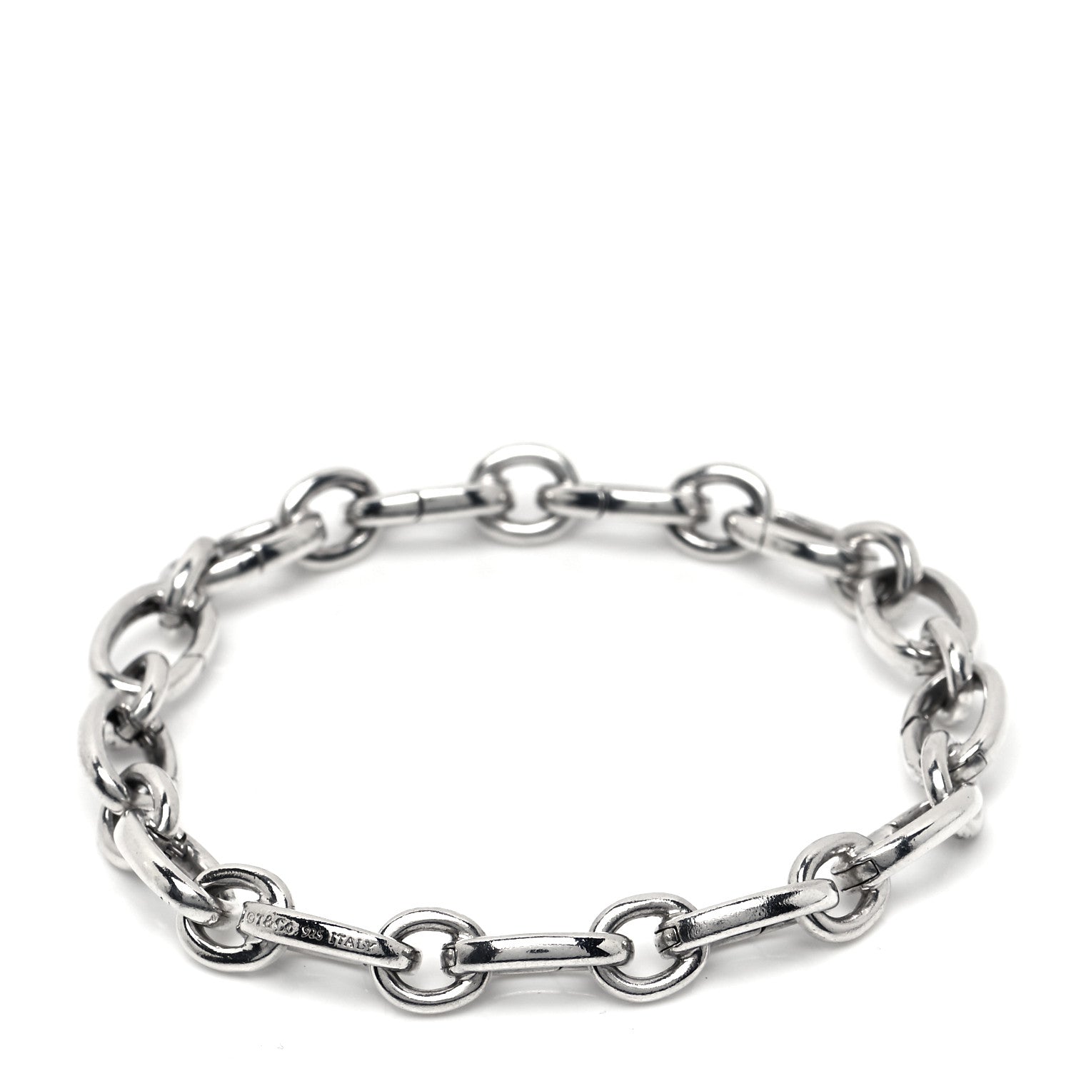 Tiffany Sterling Silver Oval Clasping Link Bracelet 3 of 4