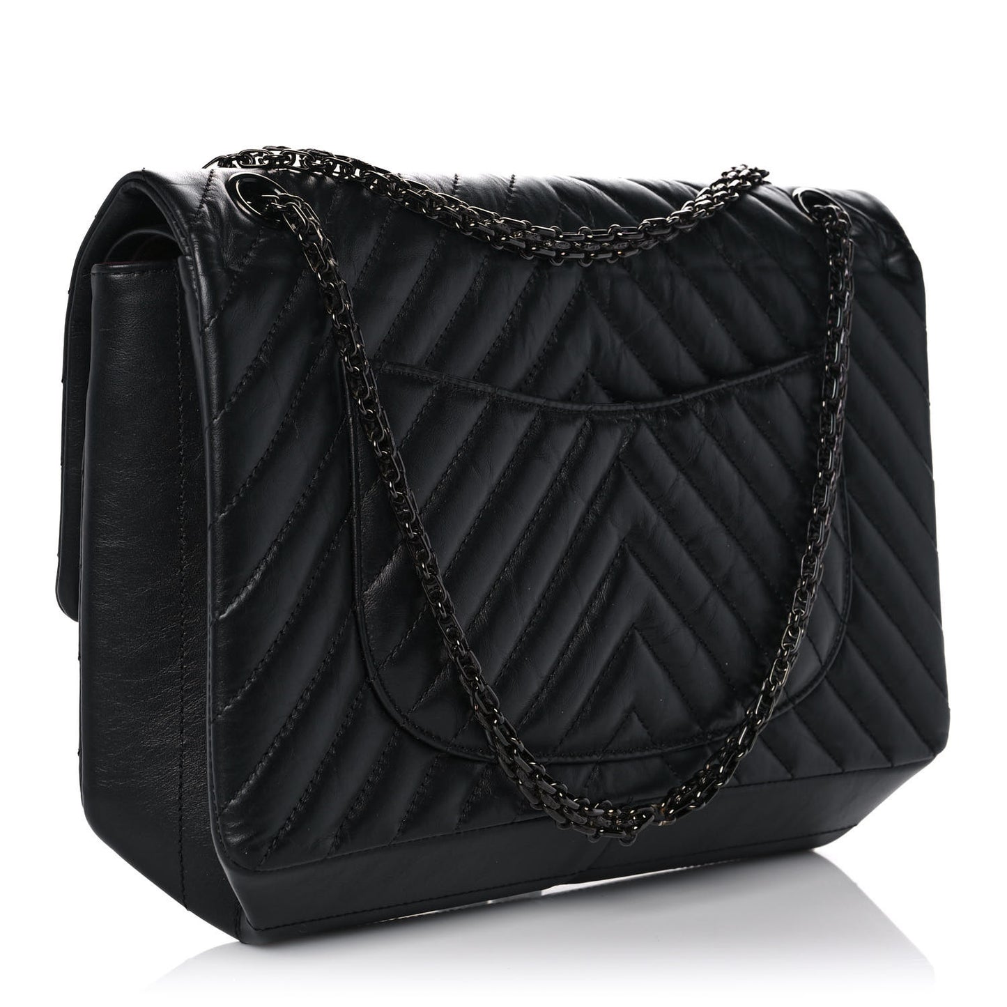 Aged Calfskin Chevron Quilted 2.55 Reissue 226 So Black