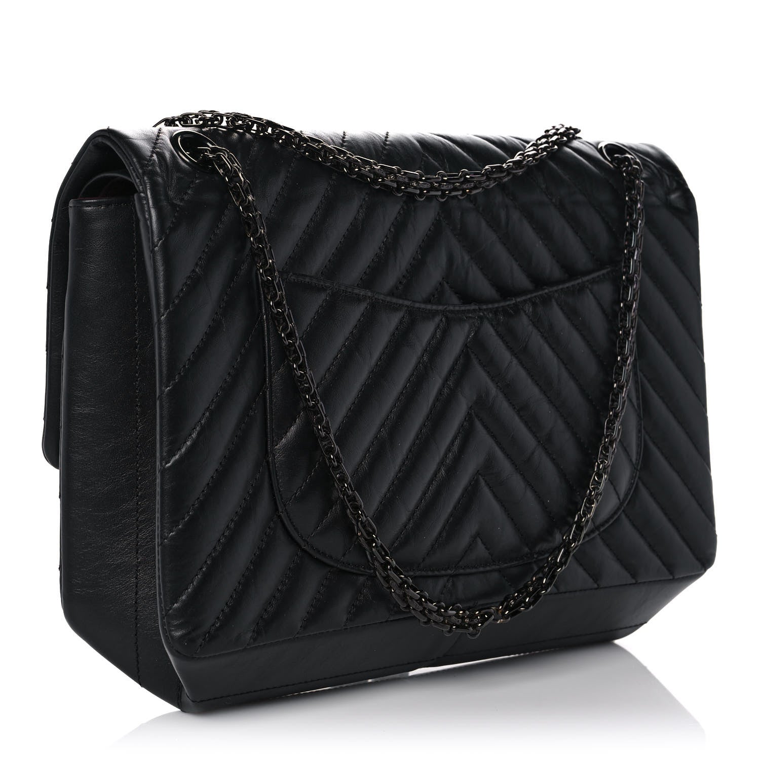 Chanel Aged Calfskin Chevron Quilted 2.55 Reissue 226 So Black 4 of 23