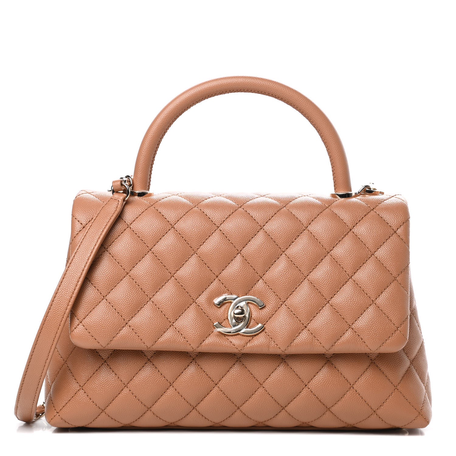 Chanel Caviar Quilted Small Coco Handle Flap Brown 1 of 11