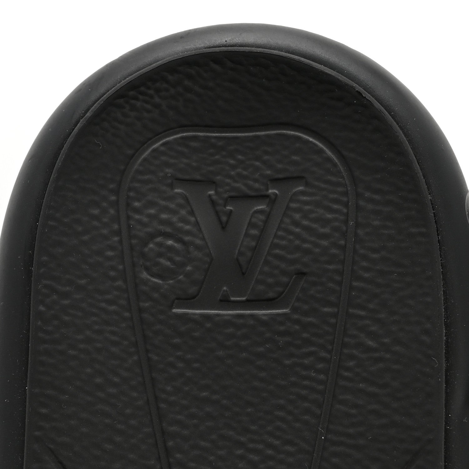Louis Vuitton Rubber Embossed Monogram Pool 55 Flat Comfort Mule 40 Black 7 of 9