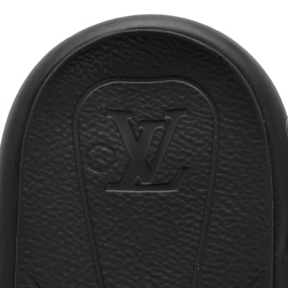 Louis Vuitton Rubber Embossed Monogram Pool 55 Flat Comfort Mule 40 Black 7 of 9