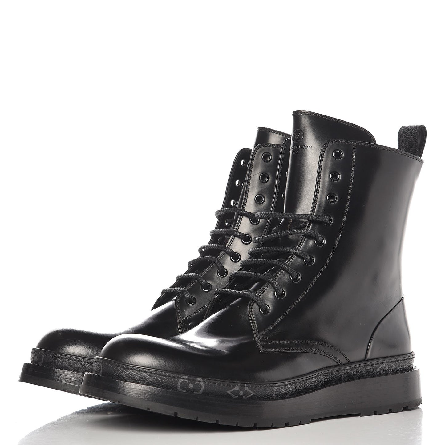 Calfskin Monogram Eclipse Ice Ankle Boots 9 Black