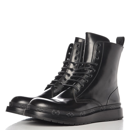 Louis Vuitton Calfskin Monogram Eclipse Ice Ankle Boots 9 Black 2 of 10