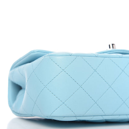 Chanel Lambskin Quilted Mini Rectangular Flap Neon Blue 6 of 11