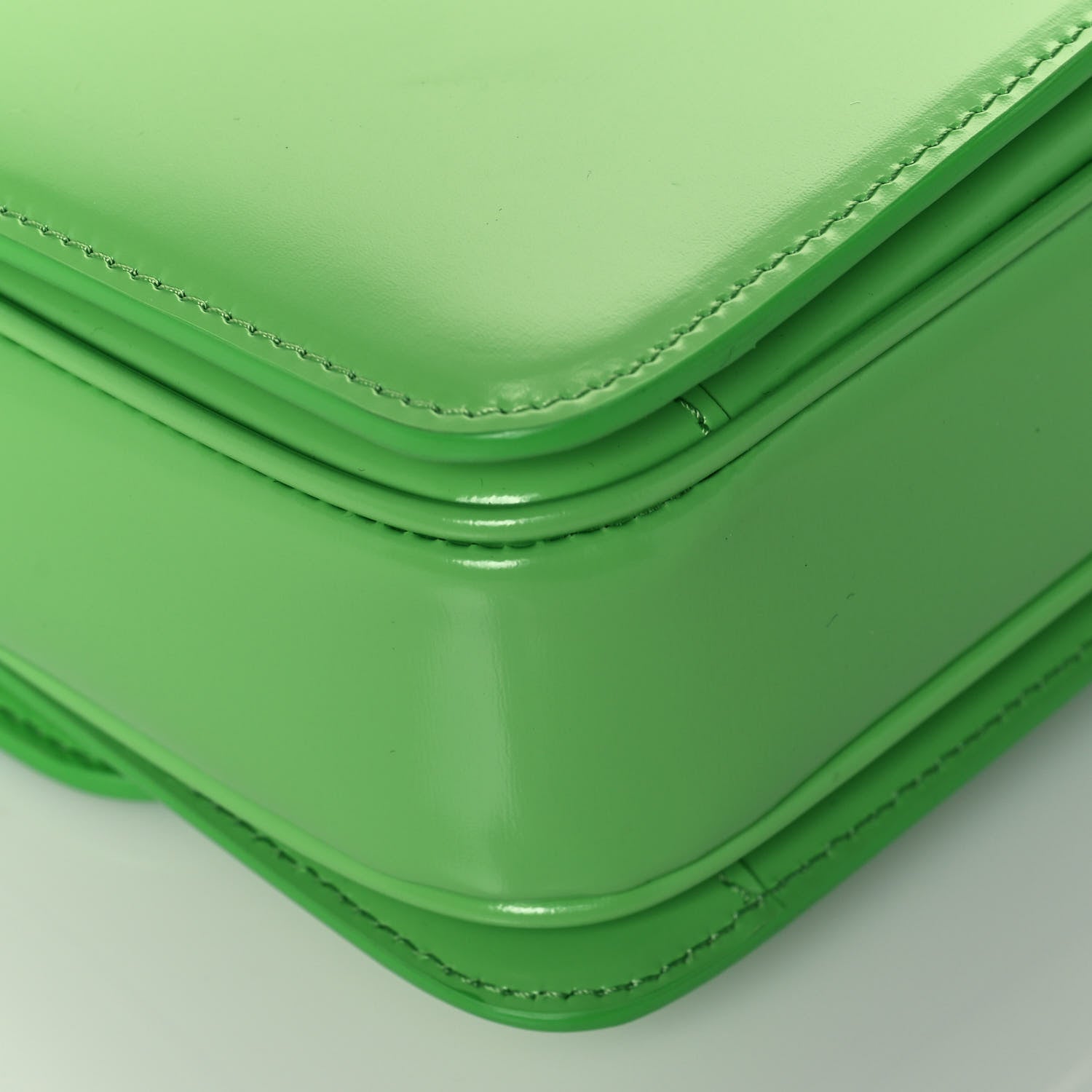 Celine Shiny Calfskin Teen Cuir Triomphe Bright Green 11 of 14