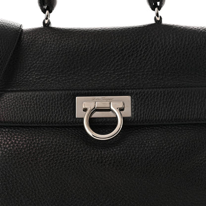 Salvatore Ferragamo Calfskin Medium Sofia Satchel Black 7 of 9